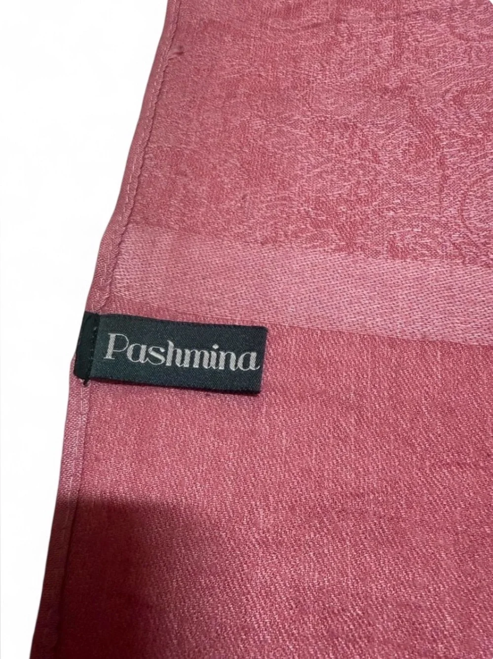 Rose Pink Paisley Pashmina Scarf Wrap Fringe Shawl Light Elegant Evening Stole